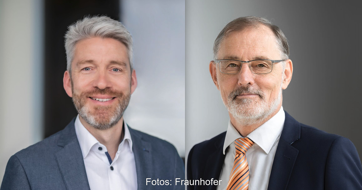 Portraitaufnahmen zweier Männer im Anzug - Christian Doetsch und Andreas Bett sind die neue Doppelspitze bei Fraunhofer.